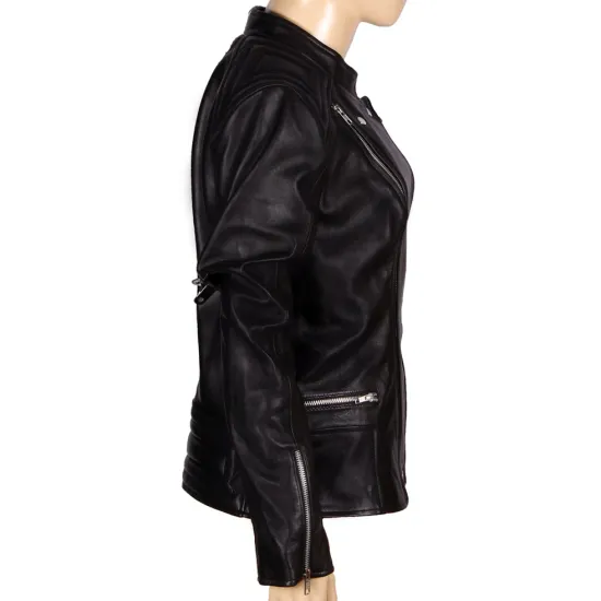 Abbey Crouch Cropped Biker Style Jacket