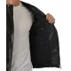 Men's Collarless Asymmetrical Black Leather Jacket