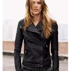 Alessandra Ambrosio Asymmetrical Zipper Jacket