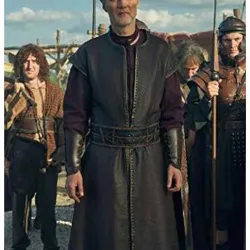 David Morrissey Britannia Sleeveless Leather Coat