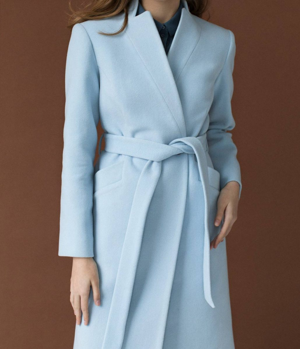 Oct Legend store pale blue wool dress coat sz M