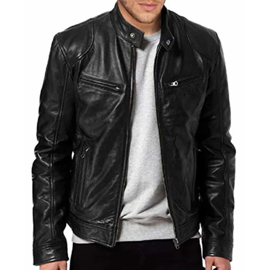 Chris Evans Avengers Endgame Black Leather Jacket