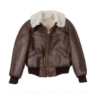 Men's Bomber B-26 Aviator Flight Brown Leather Jacket