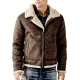 Men's B3 Suede Brown Leather Shearling Jacket