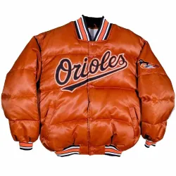 Baltimore Orioles 90’s Puffer Orange Jacket