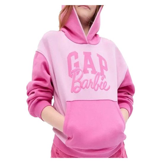 Gap Hooded White & Pink Fleece Sweatshirt