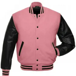 Baseball Pink And Black Varsity Jacket