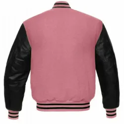 Baseball Pink And Black Varsity Jacket