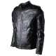 Batman Arkham Knight Black Leather Quilted Logo Jacket