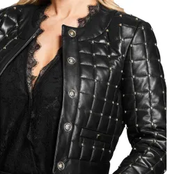 Batwoman Nicole Kang Black Leather Studded Jacket