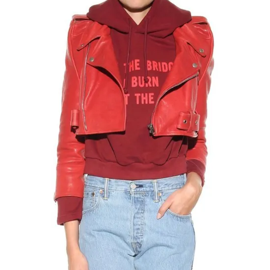 Bebe Rexha The Way I Are Red Leather Jacket