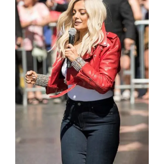 Bebe Rexha The Way I Are Red Leather Jacket