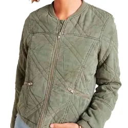 Simona Brown Behind Her Eyes Green Quilted Jacket