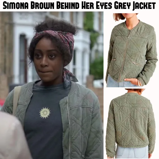 Simona Brown Behind Her Eyes Green Quilted Jacket