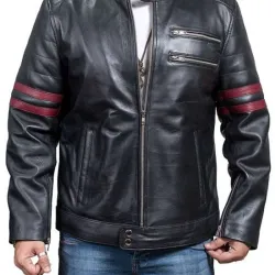 Being Human Sam Witwer Black Leather Biker Jacket