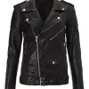 Biker Style Kim Kardashian Black Leather Jacket