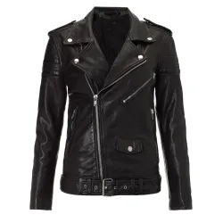 Biker Style Kim Kardashian Black Leather Jacket