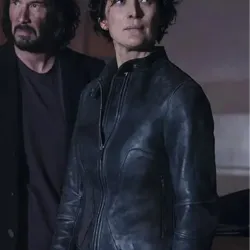 Carrie-Anne Moss The Matrix 4 Biker Leather Jacket