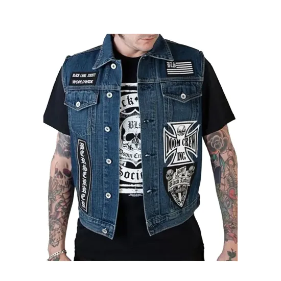 BLS Motorcycle Denim Vest