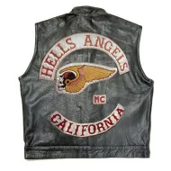 Men's Hells Angels Biker Leather Vest