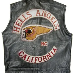 Men's Hells Angels Biker Leather Vest