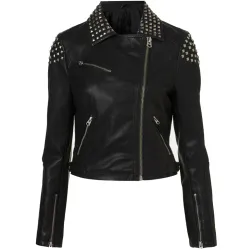 Studded Design Demi Lovato Biker Jacket