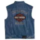 Men's Harley Davidson Blue Denim Biker Vest