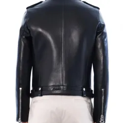 Jared Leto Biker Blue Leather Jacket