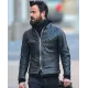 Justin Theroux Black Leather Motorcycle Jacket