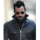 Justin Theroux Black Leather Motorcycle Jacket