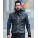 Justin Theroux Black Leather Motorcycle Jacket