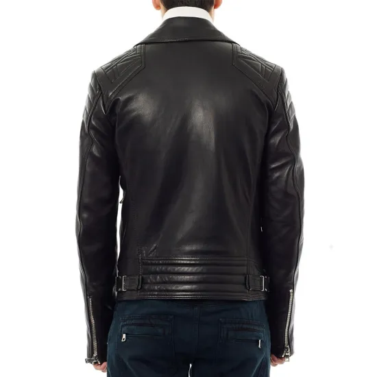 Robin Thicke Black Leather Motorcycle Jacket