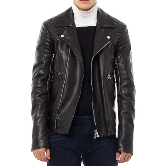 Robin Thicke Black Leather Motorcycle Jacket