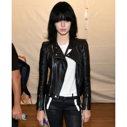 Kendall Jenner Moto Style Black Leather Jacket