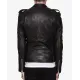 Men's Asymmetrical Zipper Biker Black Leather Jacket