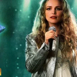 Rachel Mcadams Eurovision Song Contest Silver Leather Jacket