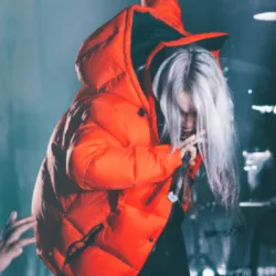 Billie Eilish Red Puffer Jacket