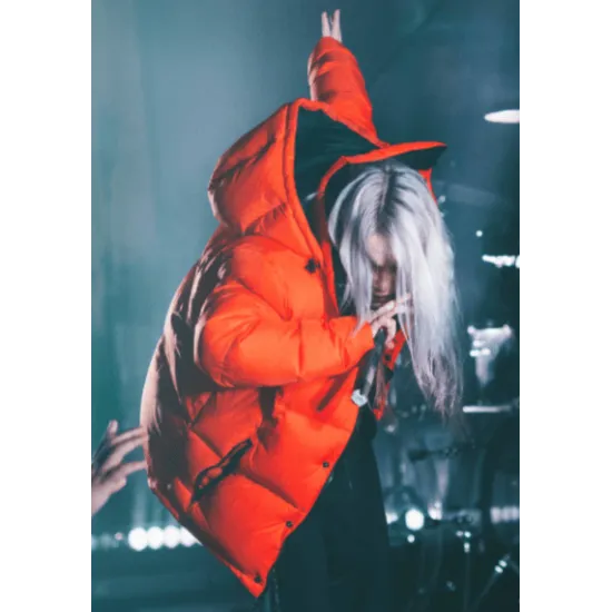 Billie Eilish Red Puffer Jacket