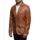Billy Wayne Ruddick Brown Leather Blazer
