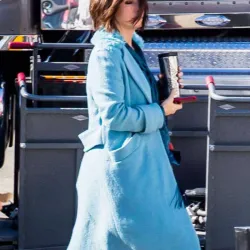 Bird Box Sandra Bullock Blue Coat