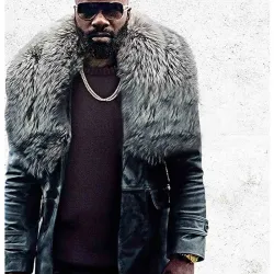 Black and Blue Mike Colter Black Leather Coat