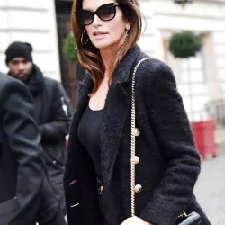 Cindy Crawford Black Wool Trench Coat