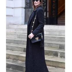 Cindy Crawford Black Wool Trench Coat