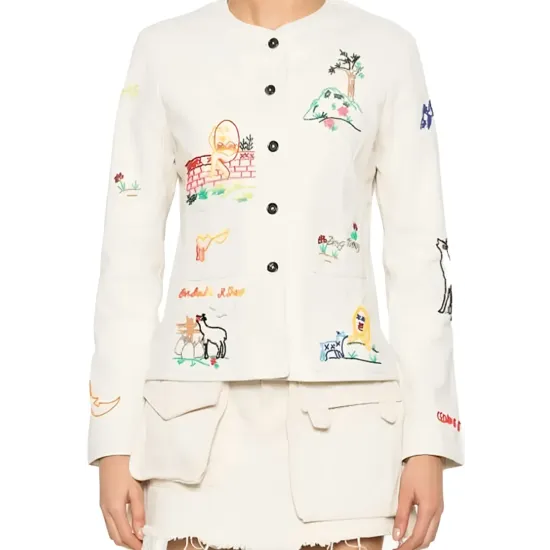 Blake Lively Nursery Rhyme White Jacket