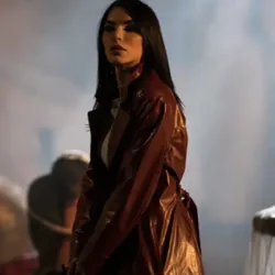 Blowback 2022 Veronica Leather Maroon Coat