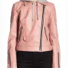 Blue Bloods Marisa Ramirez Biker Pink Leather Jacket