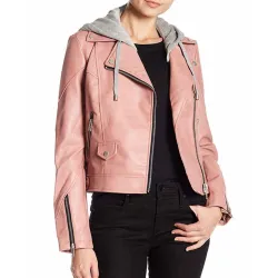 Blue Bloods Marisa Ramirez Biker Pink Leather Jacket