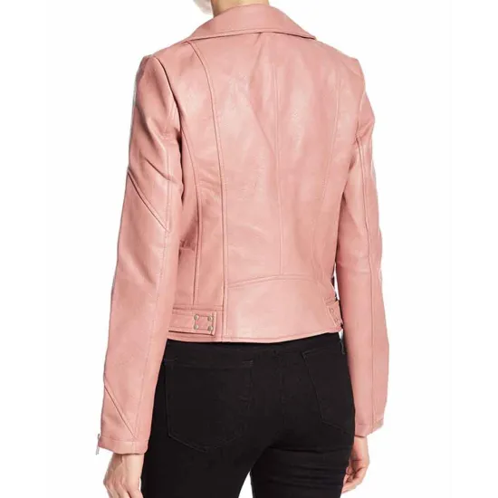 Blue Bloods Marisa Ramirez Biker Pink Leather Jacket