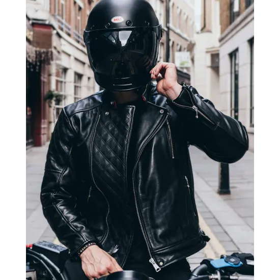 Men's Bobber Motorcycle Black Jacket