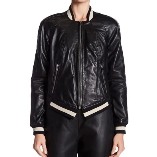 Willa Fitzgerald Dare Me Black Leather Jacket